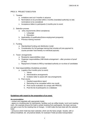 Project implementation plan and payment procedure - IHO