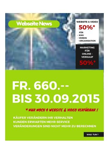 Webseite - Video. AKTION 50 % bis 30.09.2015