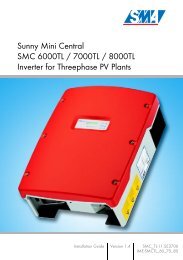 Sunny Mini Central SMC 6000TL / 7000TL / 8000TL Inverter for ...