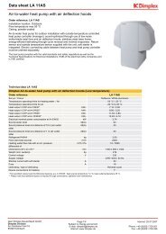 Data sheet LA 11AS Air-to-water heat pump with air deflection hoods