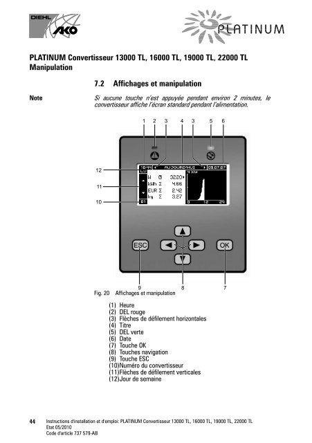 Instructions d'installation et d'emploi