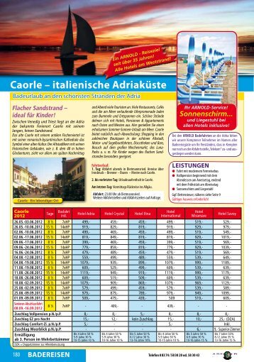 Caorle – italienische adriaküste - Arnold-Reisen