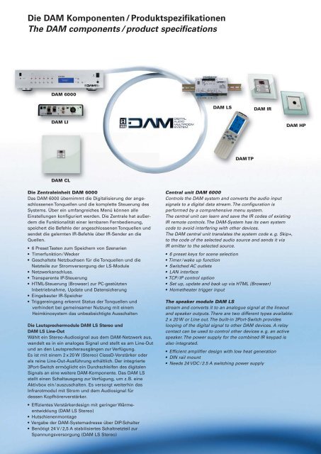 Das Digitale Audio Multiroom-System DAM 6000 The Digital ... - WHD