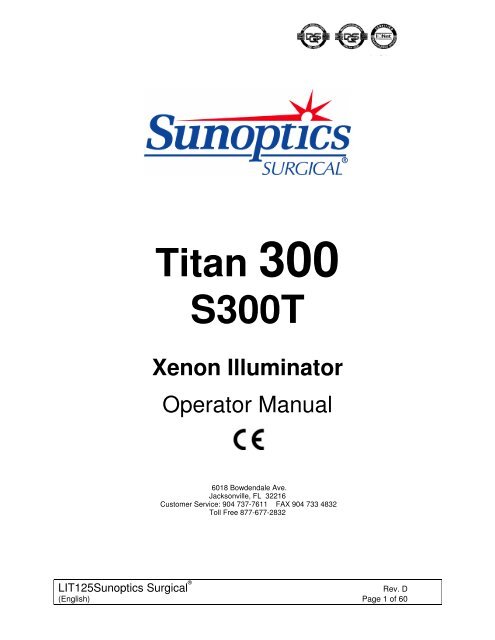 Titan 300 S300T Xenon Illuminator