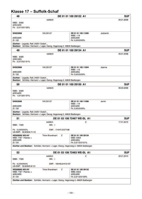 Tierschau Osnabrück - Osnabrücker Herdbuch eG