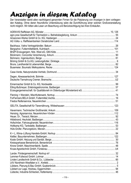 Tierschau Osnabrück - Osnabrücker Herdbuch eG