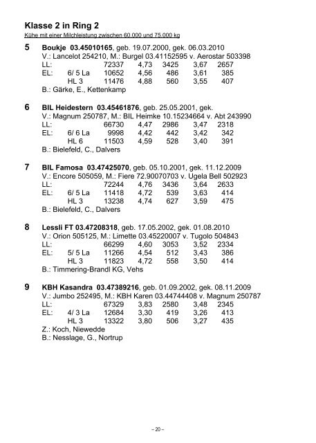 Tierschau Osnabrück - Osnabrücker Herdbuch eG