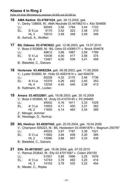 Tierschau Osnabrück - Osnabrücker Herdbuch eG