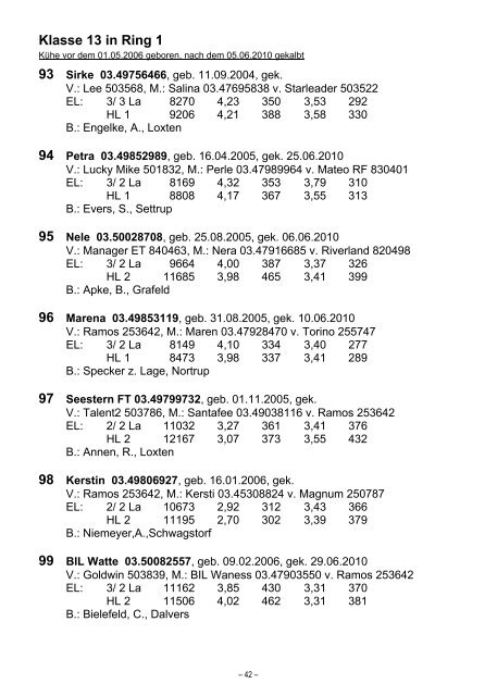 Tierschau Osnabrück - Osnabrücker Herdbuch eG