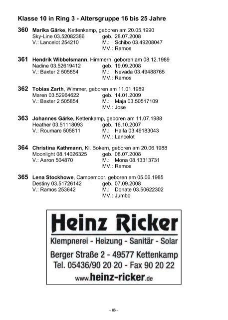 Tierschau Osnabrück - Osnabrücker Herdbuch eG