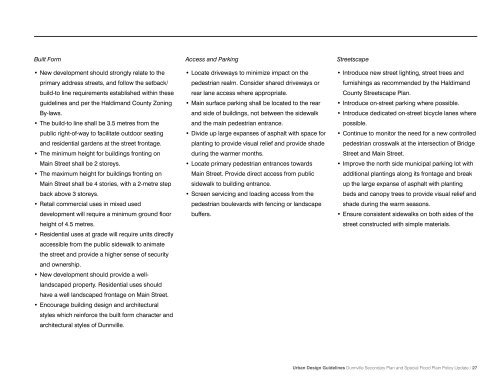 Dunnville Secondary Plan - Urban Design Guide - Haldimand County