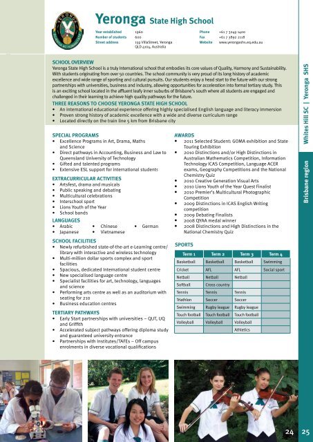 Queensland Government Schools SCHOOL PROFILES 2011/2012