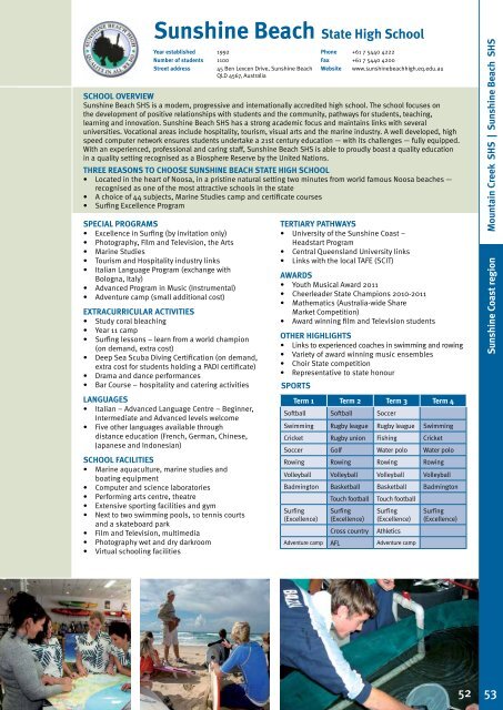 Queensland Government Schools SCHOOL PROFILES 2011/2012