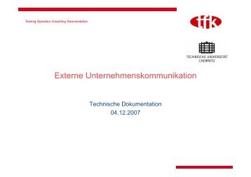 Externe Unternehmenskommunikation - tfk