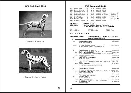 DVD Zuchtbuch 2011 - Dalmatiner Verein Deutschland