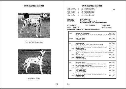 DVD Zuchtbuch 2011 - Dalmatiner Verein Deutschland