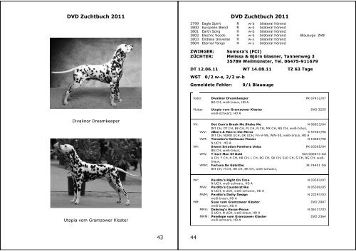 DVD Zuchtbuch 2011 - Dalmatiner Verein Deutschland