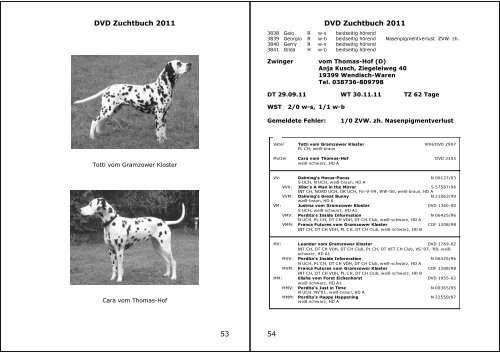 DVD Zuchtbuch 2011 - Dalmatiner Verein Deutschland