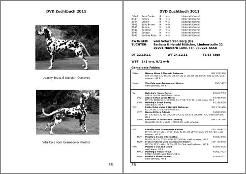 DVD Zuchtbuch 2011 - Dalmatiner Verein Deutschland