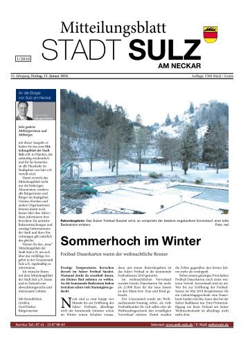Mitteilungsblatt der Stadt Sulz