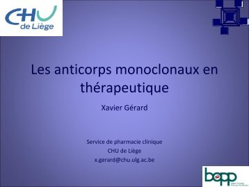 Les anticorps monoclonaux en thérapeutique