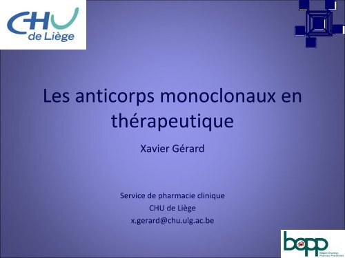 Les anticorps monoclonaux en thérapeutique