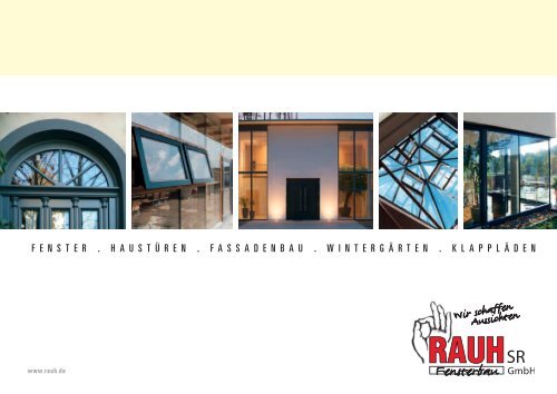 Imagebroschüre zum Downloaden - RAUH SR Fensterbau GmbH