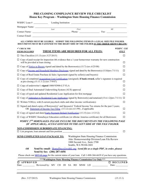 Mortgage Underwriting Checklist Template TUTORE ORG Master of Documents Mortgage Underwriting Checklist Template TUTORE ORG Master of Documents