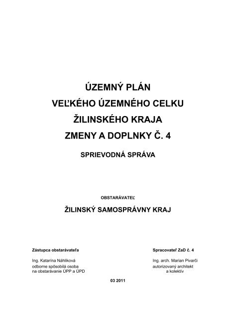 Zmeny a doplnky Ä .4 ÃšPN VÃšC Å½ilinskÃ©ho kraja (pdf; 3,21 MB)