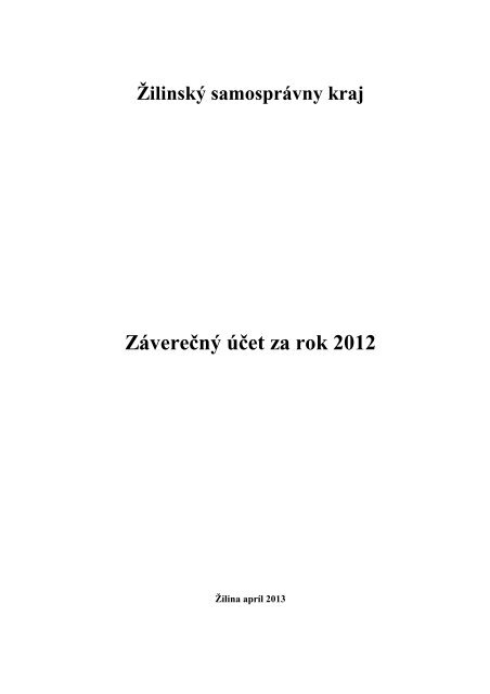 Záverečný účet za rok 2012