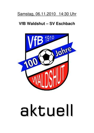 SV Eschbach - VfB Waldshut 1910 eV