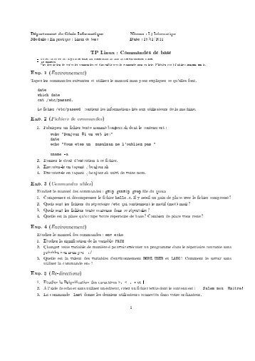 TP Linux : Commandes de base