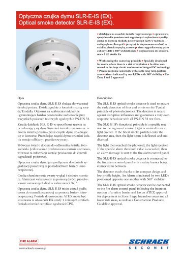 Optyczna czujka dymu SLR-E-IS - Schrack Seconet Polska