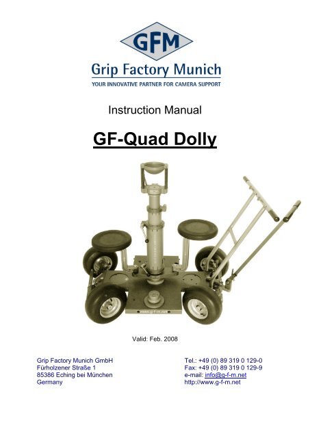 GF-Quad Dolly Manual - Grip Factory Munich GmbH