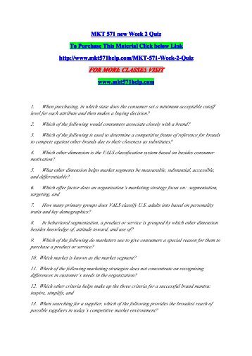 mkt 571 team b week 2 Check out our top free essays on mkt 571 week 2 learning team assgniment product offering to help you write your own essay. mkt 571 team b week 2 Check out our top free essays on mkt 571 week 2 learning team assgniment product offering to help you write your own essay.