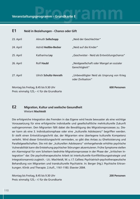 Fort- und Weiterbildung in Psychotherapie - Lindauer ...