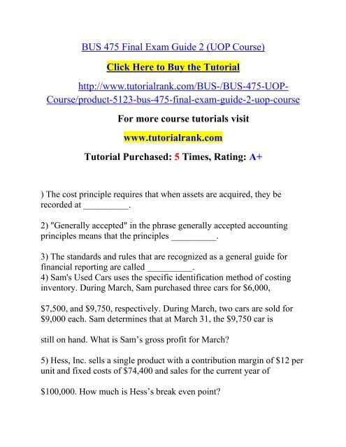 Accounting Final Exam Pdf