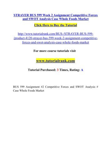 Whole Foods Market A Short Swot Analysis Whole Foods Market A Short Swot Analysis