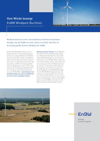Vom Winde bewegt EnBW Windpark Buchholz