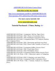 ASHFORD BUS 630 Entire Course (New)  / Tutorialrank