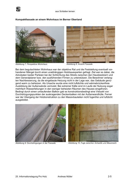 Aus Schäden lernen - Pro Holz Schweiz