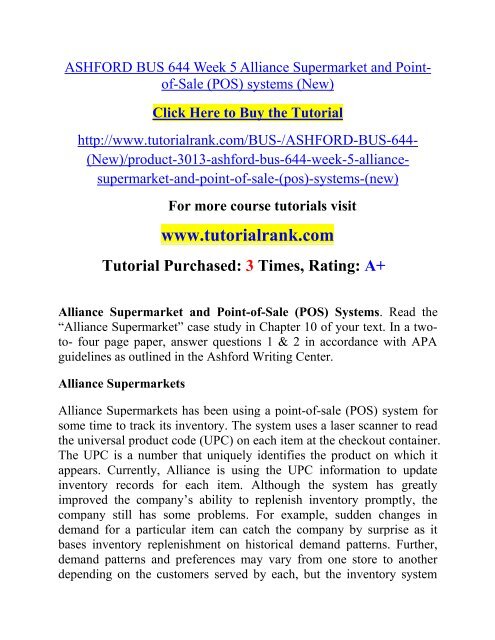 ASHFORD BUS 644 Week 5 Alliance Supermarket and Point-of-Sale (POS) systems (New).pdf