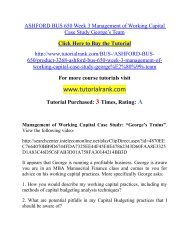 ASHFORD BUS 650 Week 3 Management of Working Capital Case Study George  / Tutorialrank
