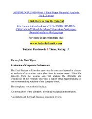 ASHFORD BUS 650 Week 6 Final Paper Financial Analysis The LG group  / Tutorialrank