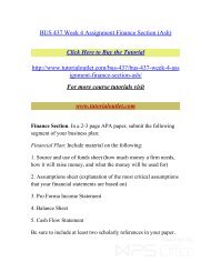 BUS 437 Week 4 Assignment Finance Section. /Tutorialoutlet