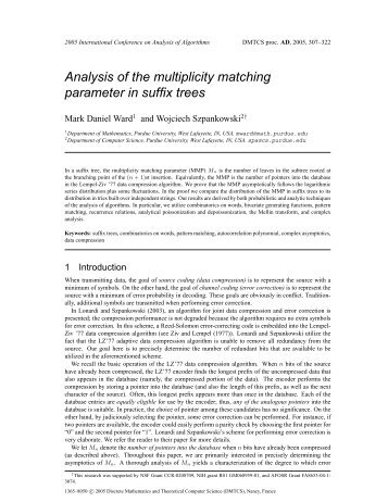 Analysis of the multiplicity matching parameter in suffix trees