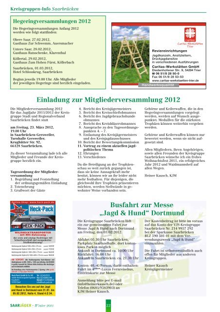 Winter 2011 - Vereinigung der Jäger des Saarlandes