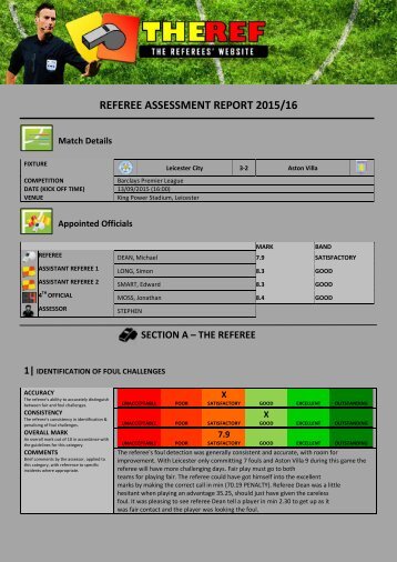 REFEREE ASSESSMENT REPORT 2015/16