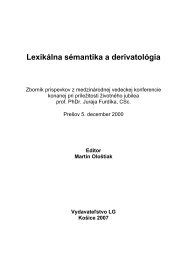 ASPEKTY TEÓRIE LEXIKÁLNEJ MOTIVÁCIE