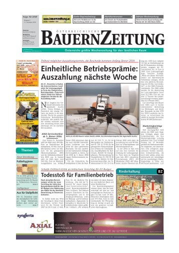 BAUERNZEITUNG BAUERNZEITUNG - Tiroler Bauernbund